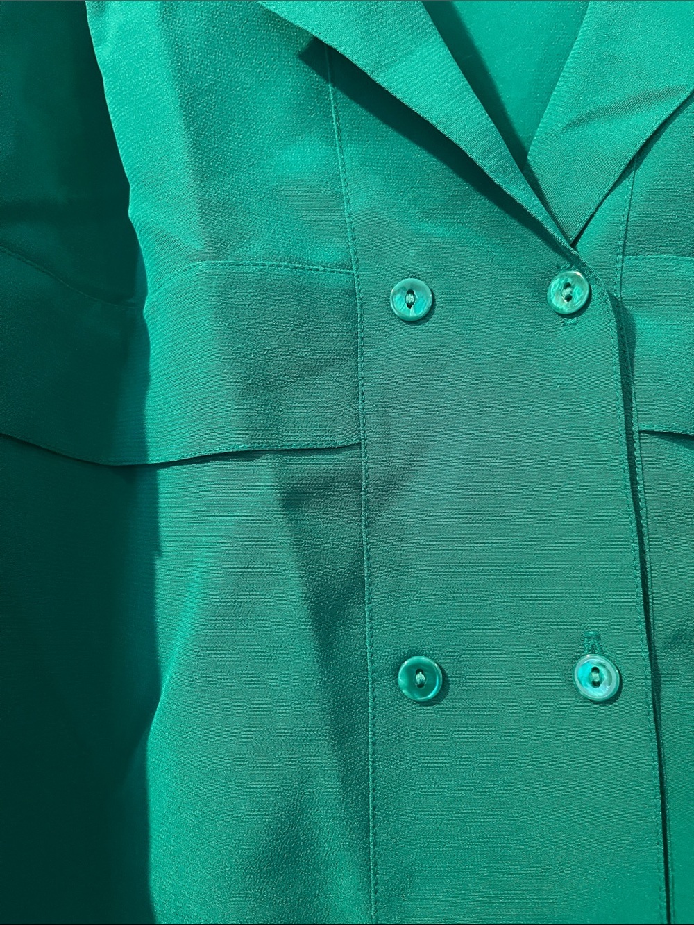 Emerald Green Double-Breasted Women's shirt sz 22W vintage - Picture 4 of 5